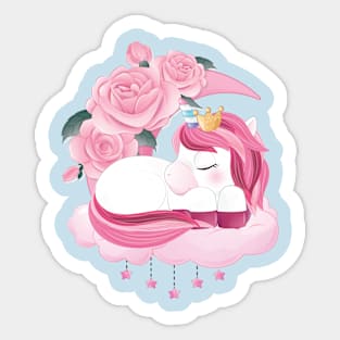 Beautiful sleeping unicorn hand drawn Sticker